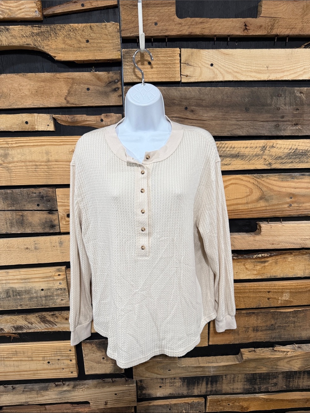 Gentle Fawn Women’s Ivory Textured Henley Top Size Medium